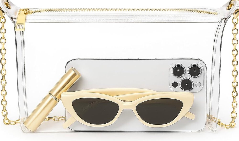 Clear Crossbody Purse, Zip Top