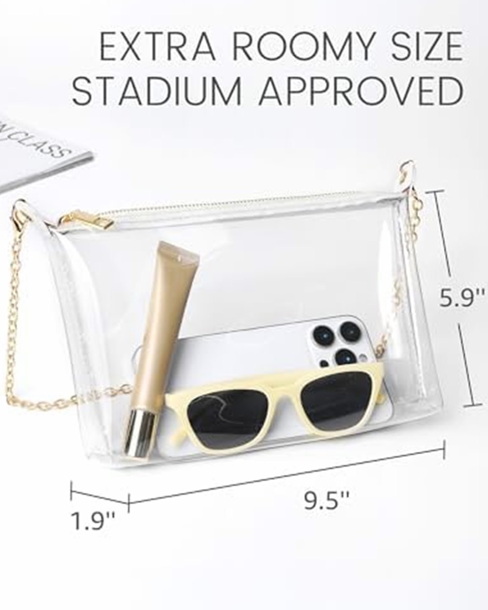 Clear Crossbody Purse, Zip Top — photo 4 of 6