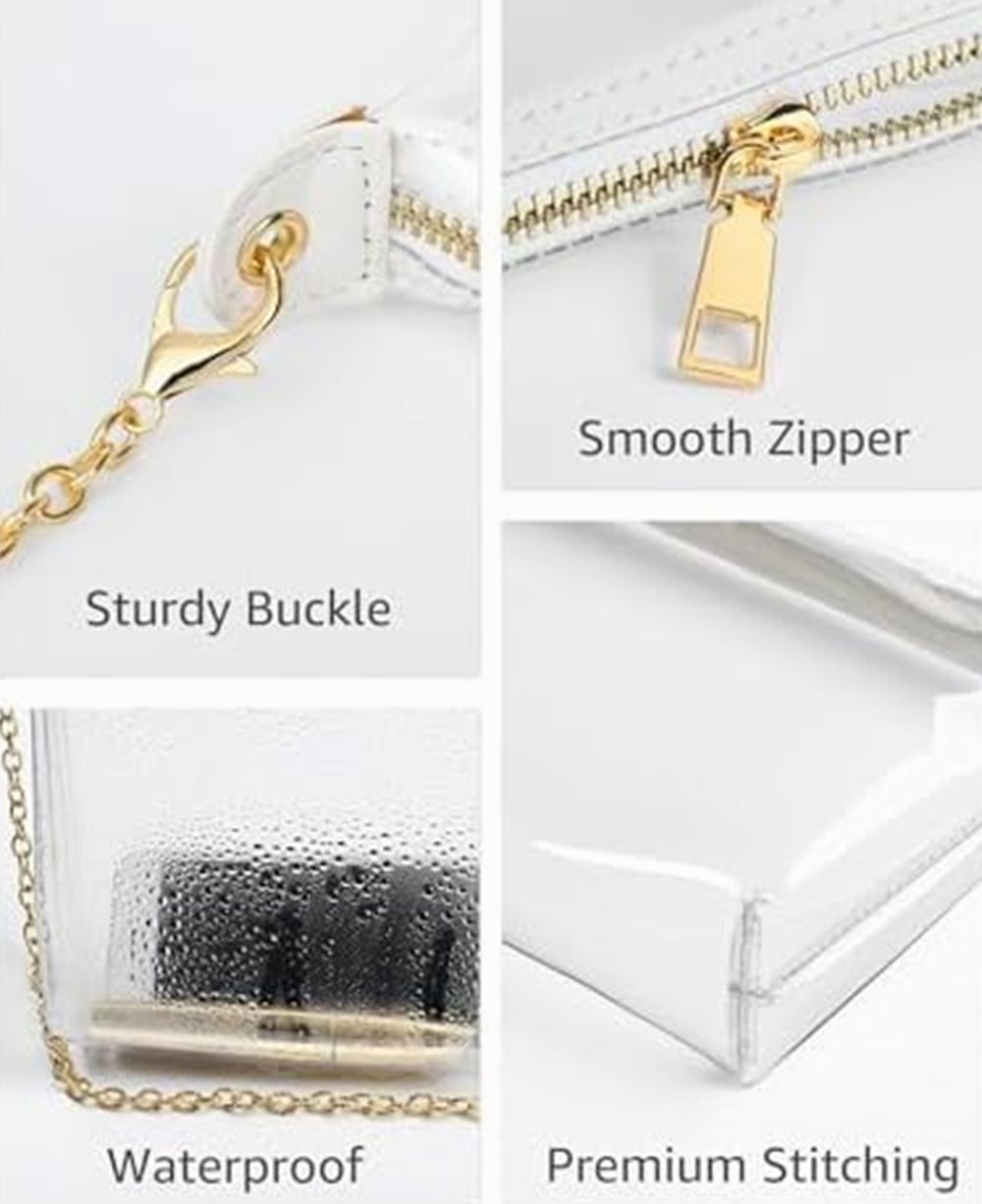 Clear Crossbody Purse, Zip Top — photo 5 of 6