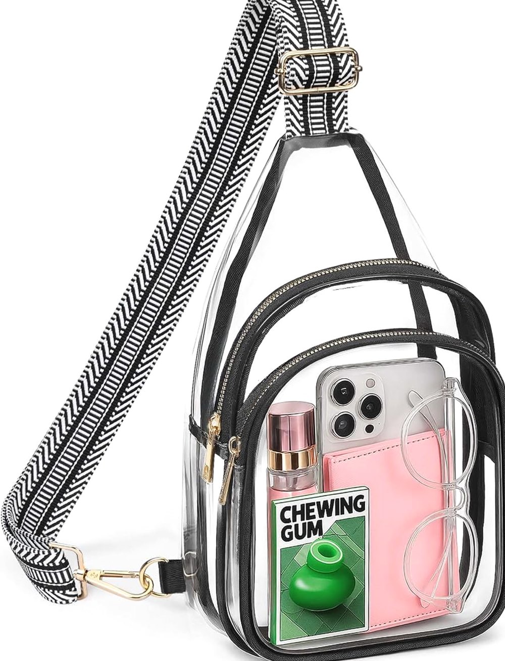 Clear Sling Bag, Two-Compartment