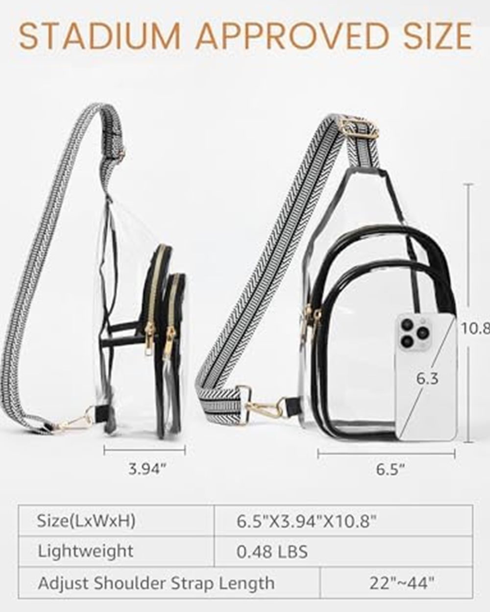 Clear Sling Bag, Two-Compartment — photo 4 of 6