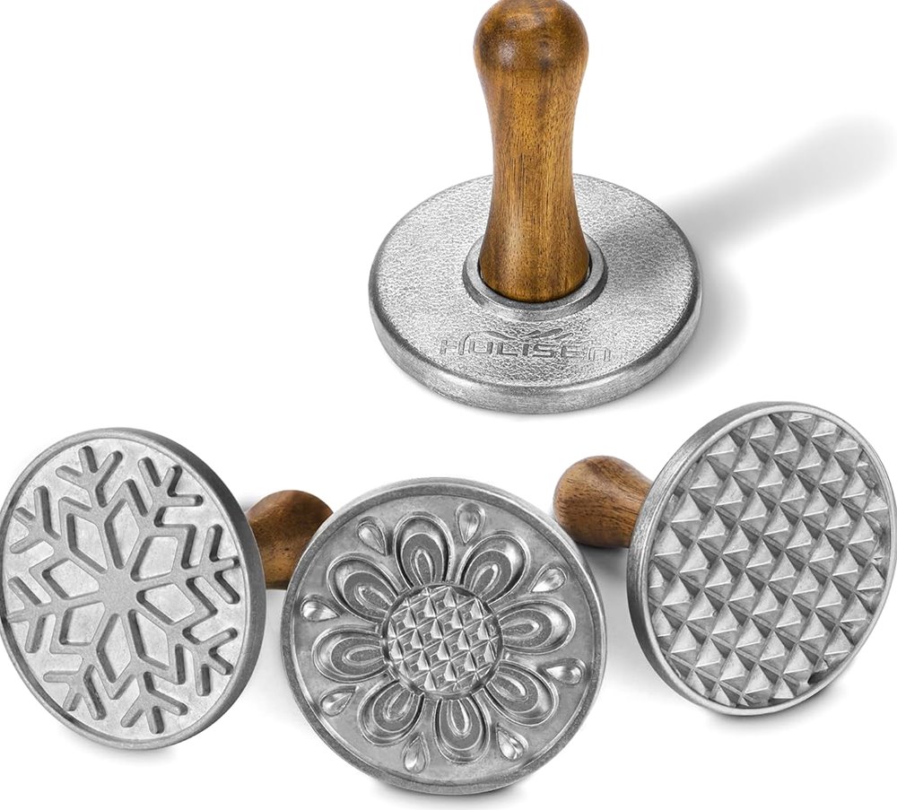 Cookie Stamps, Set of 4 with Wooden Handles