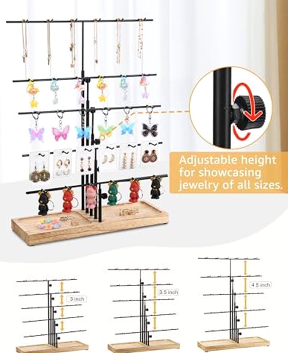Earring Display Stand, Adjustable 30 Hooks — photo 3 of 6
