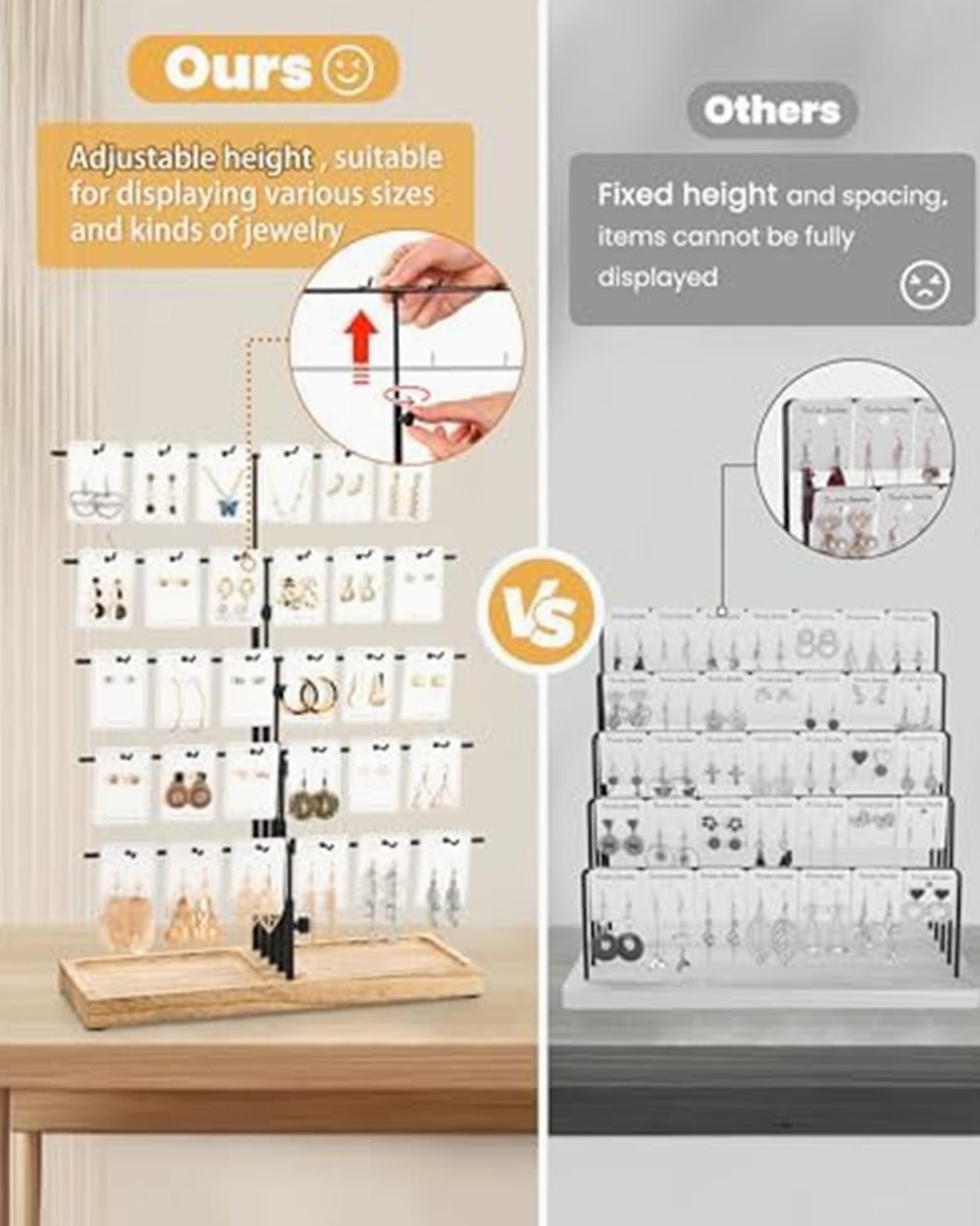 Earring Display Stand, Adjustable 30 Hooks — photo 4 of 6