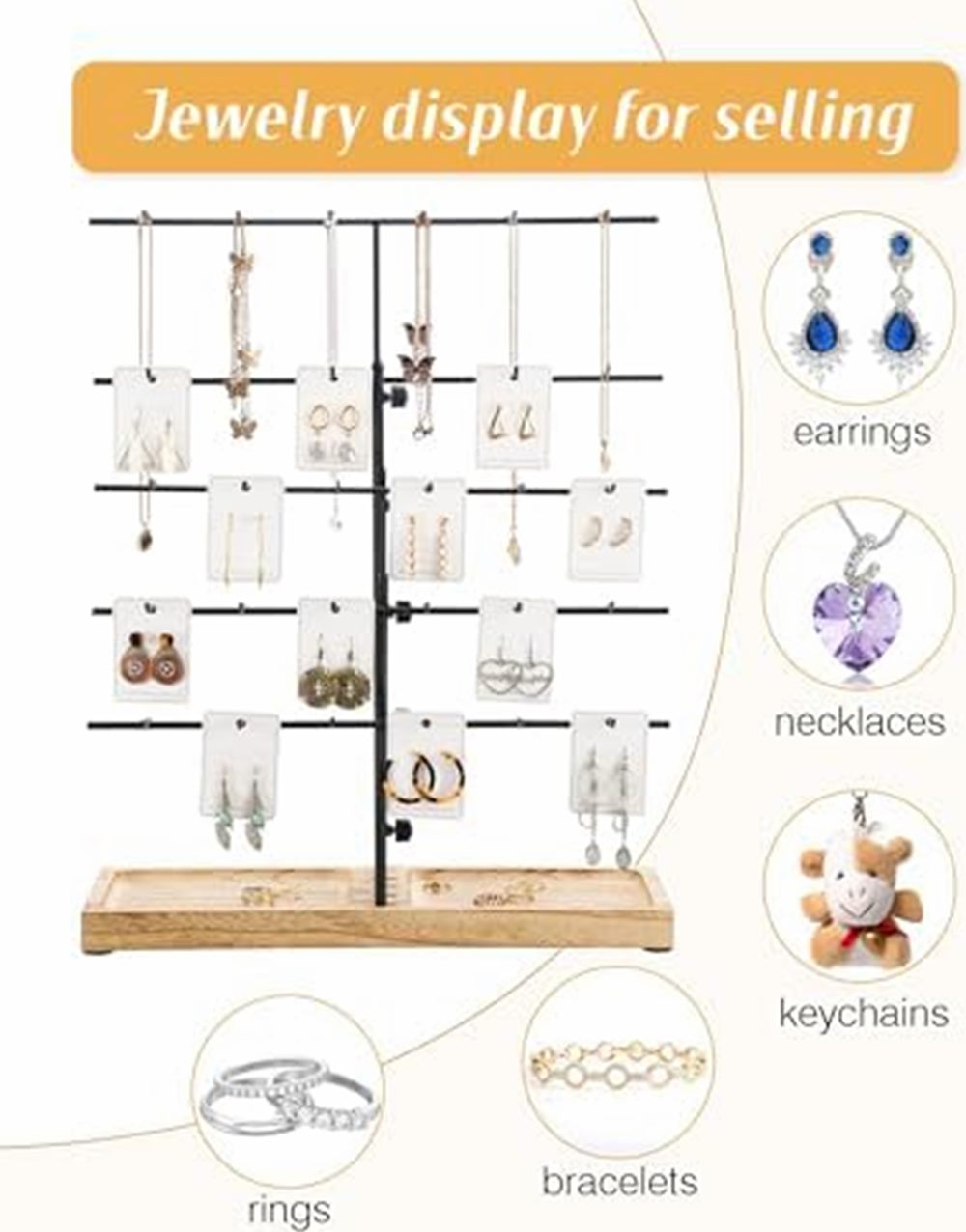 Earring Display Stand, Adjustable 30 Hooks — photo 6 of 6