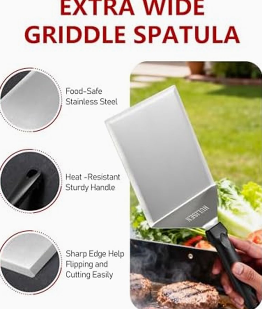 Grill Spatula, 6 × 5-inch Heavy-Duty Turner — photo 5 of 6