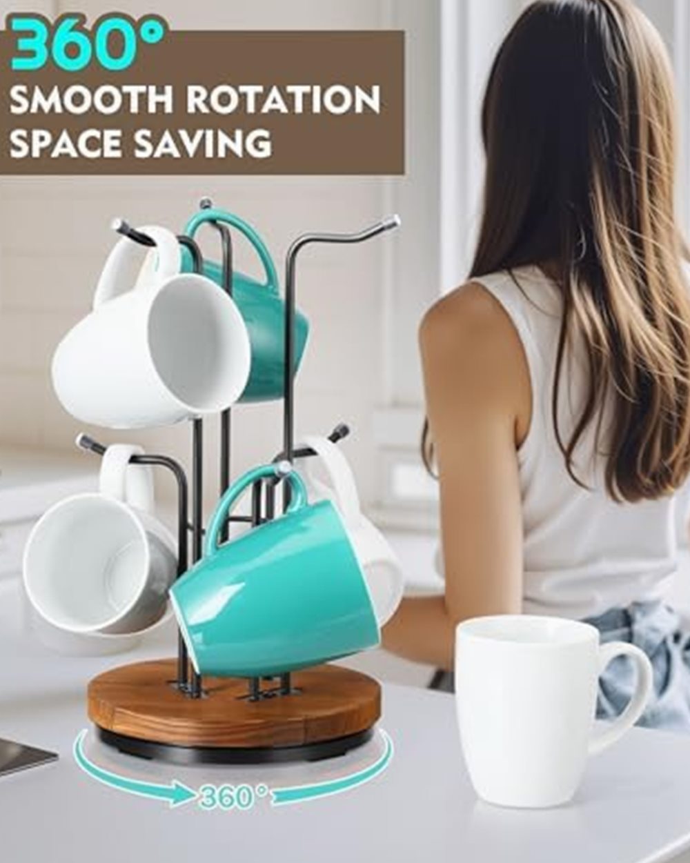 360° Rotating Mug Tree, 6 Hooks — photo 3 of 6