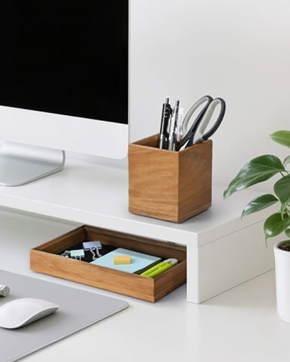 Wooden Desk Organizer Tray & Pen Holder — photo 3 of 6